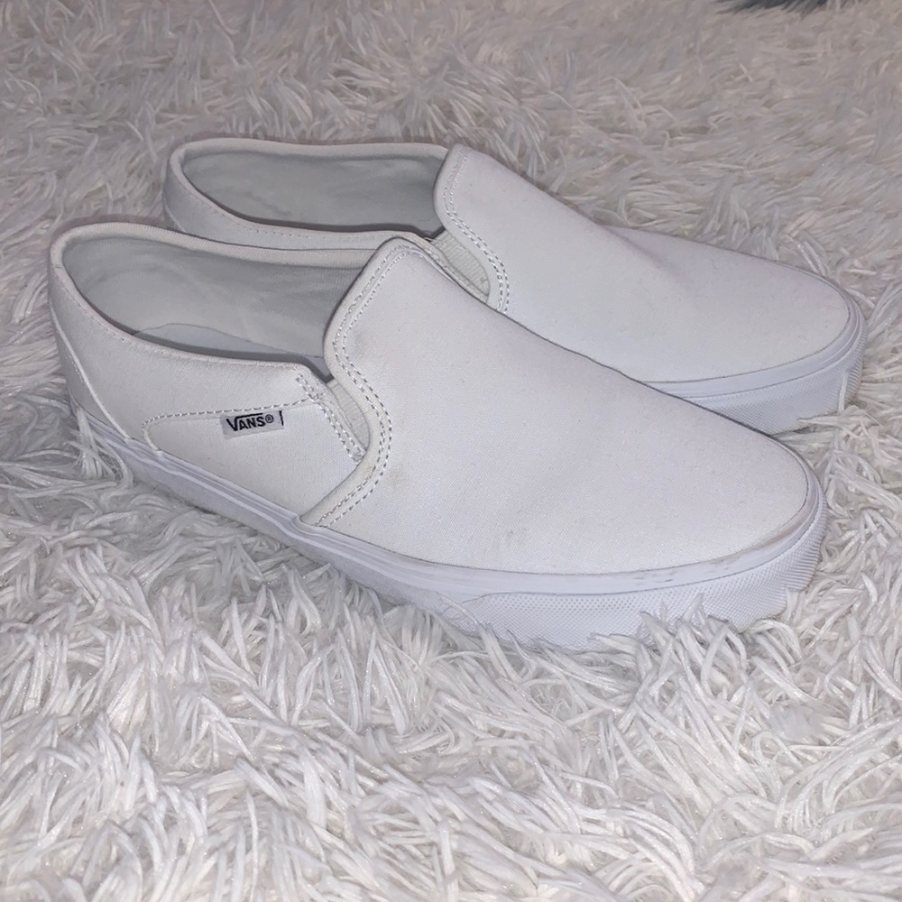 White Slip-On Vans NWOB